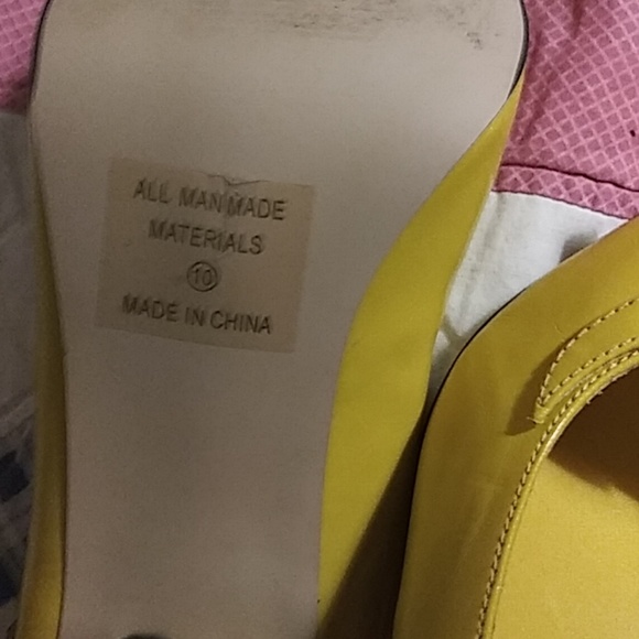 PASSI HOT YELLOW 4" DRESS HEELS - Picture 6 of 6